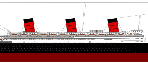 Корабль RMS Berengaria [ex SS Imperator Ocean Liner] (1920) - чертежи, габариты, рисунки